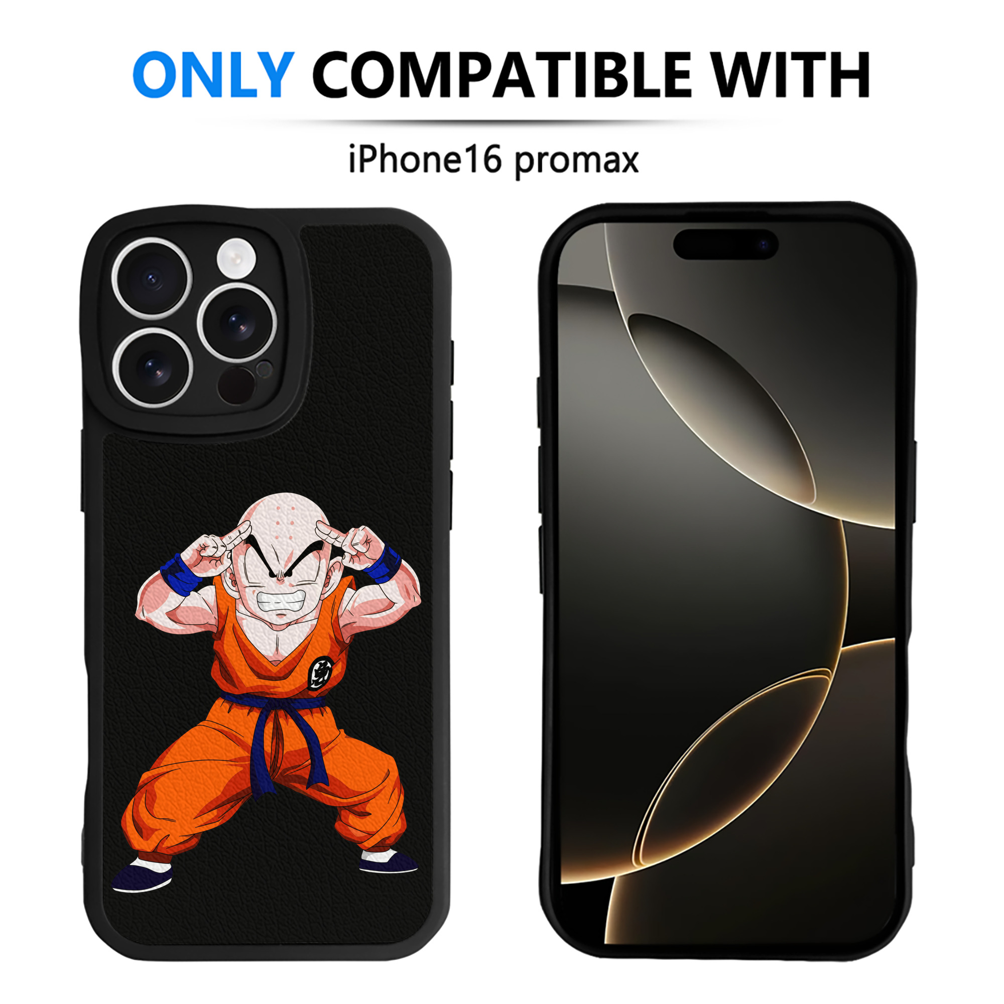 （画像用） ドラゴンボール クリリン DRAGON BALL krillin 【iPhone 16シリーズ対応】シリコンスマホケース（レザー調） 材質：シリコン